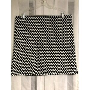 Ann Taylor Factory Black White Floral Daisy Jacquard A-Line Mini Skirt Womens 16